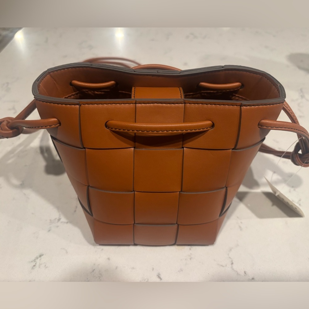 NWT a.n.a Brown Woven Bucket Shoulder/Crossbody Bag